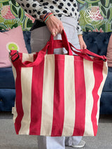Large Canvas Stripe Tote