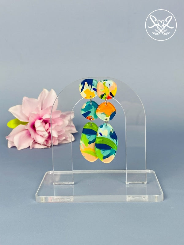 Acrylic Watercolour Teardrops Earrings