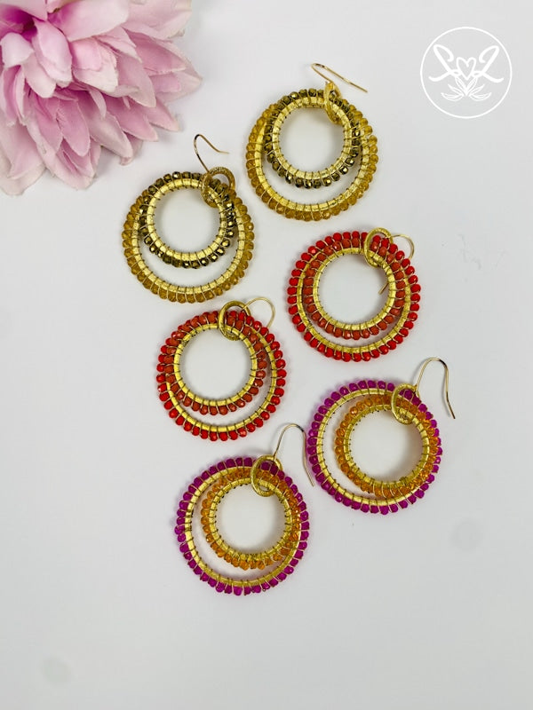 Usizo Double Ring Earrings