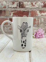 Urchin Art Giraffe Mug