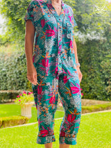 Tropical Emerald Capri Summer PJ Set