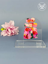 Acrylic Watercolour Double Round Drops Earrings