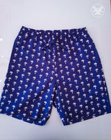 Navy Palms Mens' Long Cotton Shorts