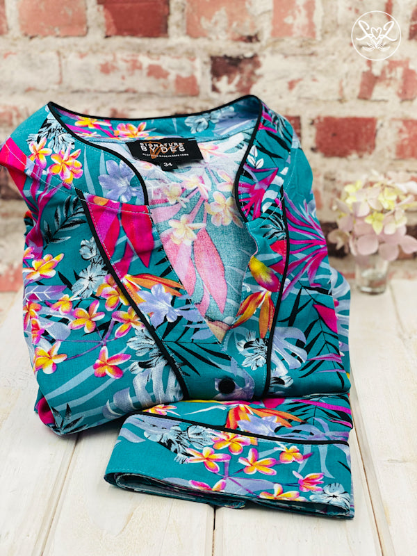 Tropical Emerald Capri Summer PJ Set