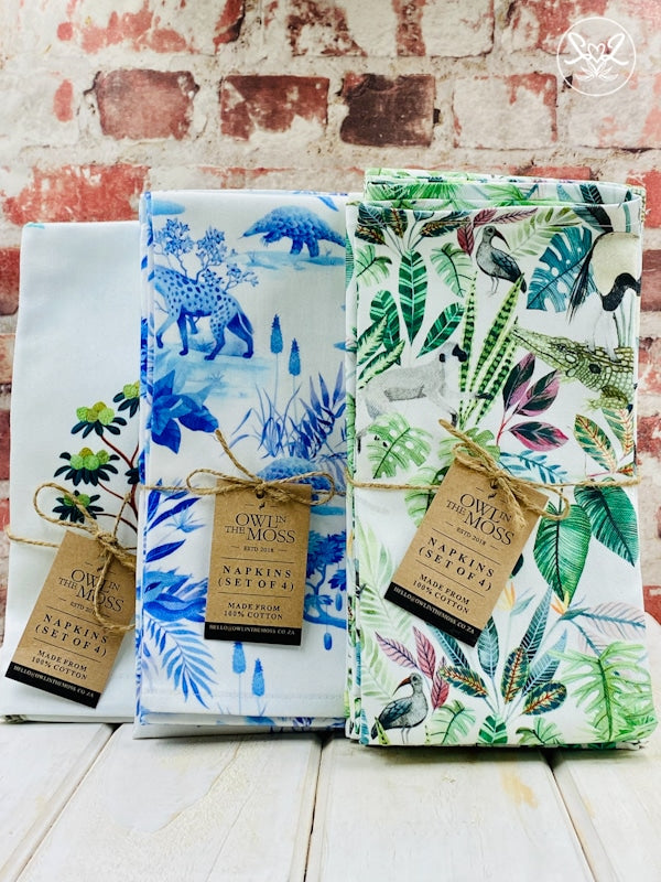 Owl in the Moss Napkins Set of 4