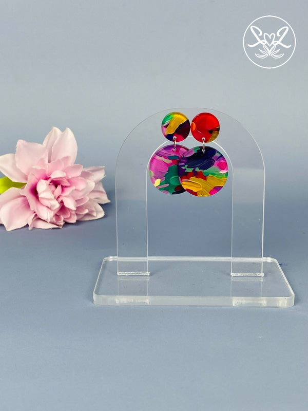 Acrylic Watercolour Solid Earrings