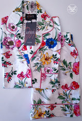 White Floral Ladies' PJ Set